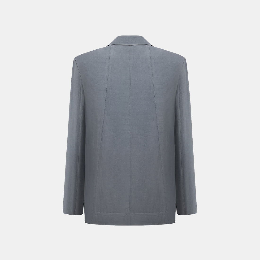 "Speak Sleek" Luxurious Lightweight Hemp Texture Acetate Oversized Suit Jacket—Cloud