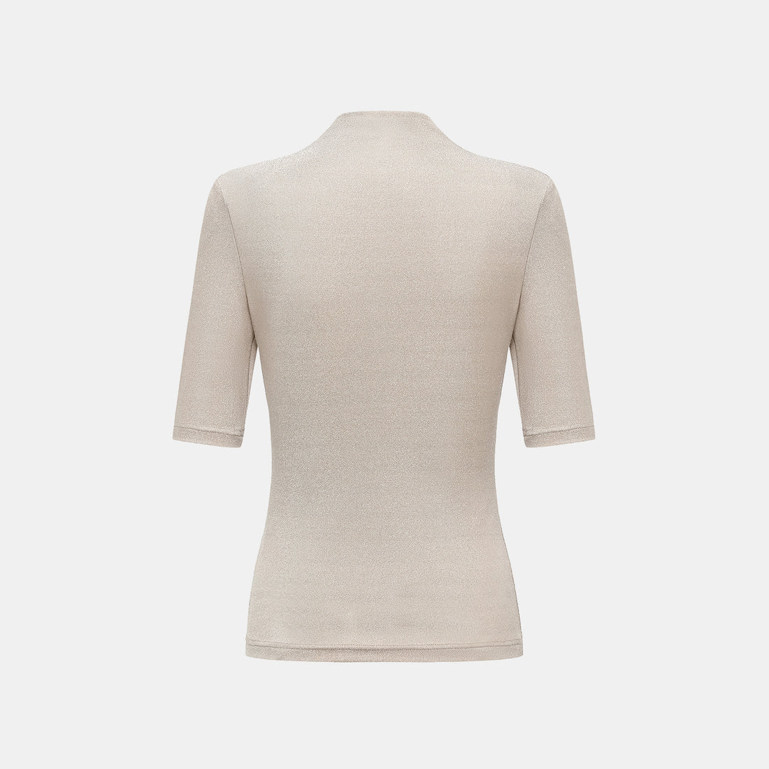 "Easy-go Chic" Silver Weave Elastic Fit Top—Nude