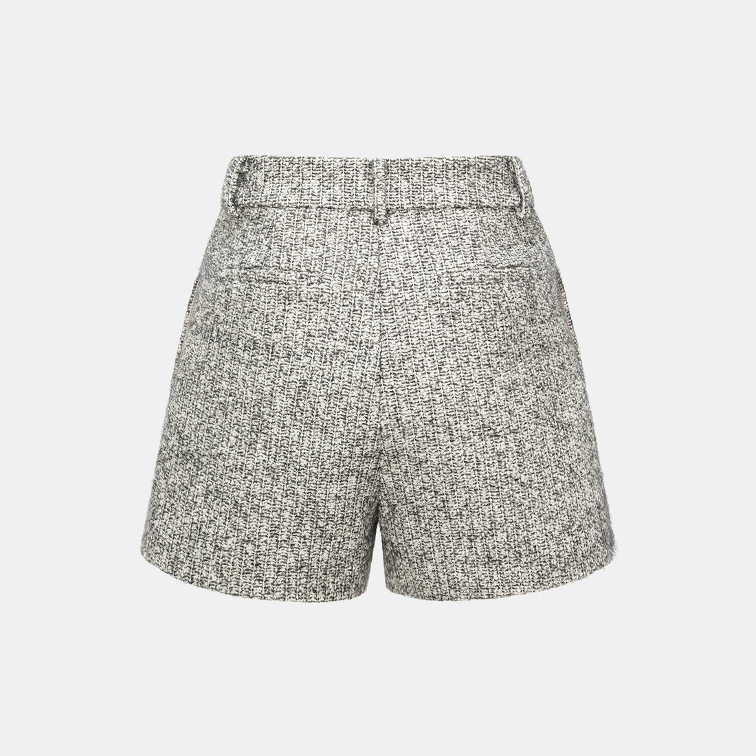 "Chelsea Citywalk." Tweed Shorts—Ashen Radiance