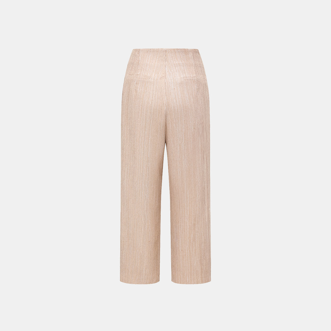 "Weekend at Monaco." Spanish lightweight tweed 3D-cut wide-leg cropped trousers
