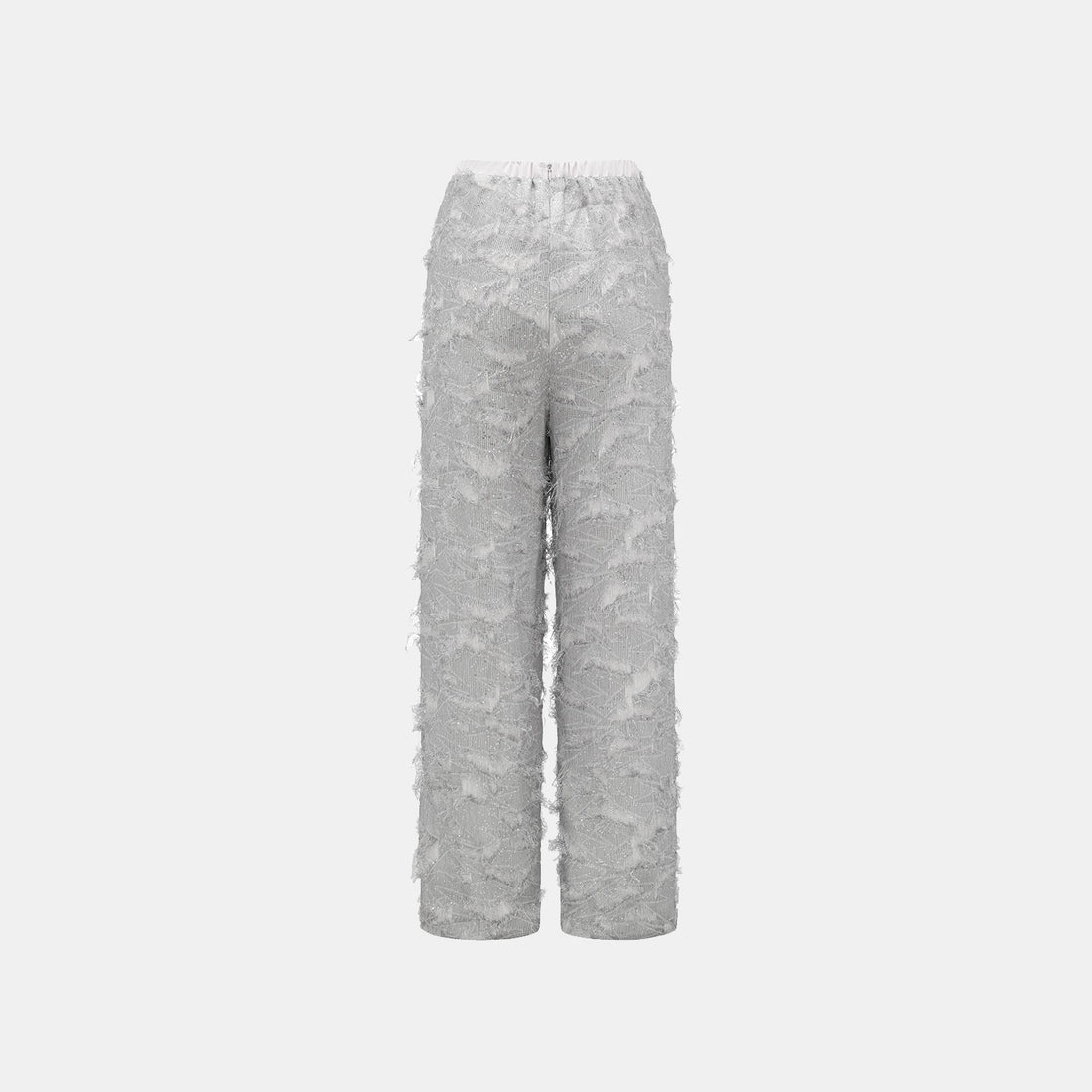 "Imperial Garden Teatime" Italian Feather Embroidery Tassel Craft Wide Leg Pants - Xiyu