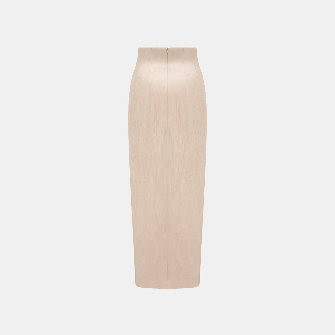 "Easy Go Chic" Korean Pleated Fabric Pencil Skirt - Nude Gold