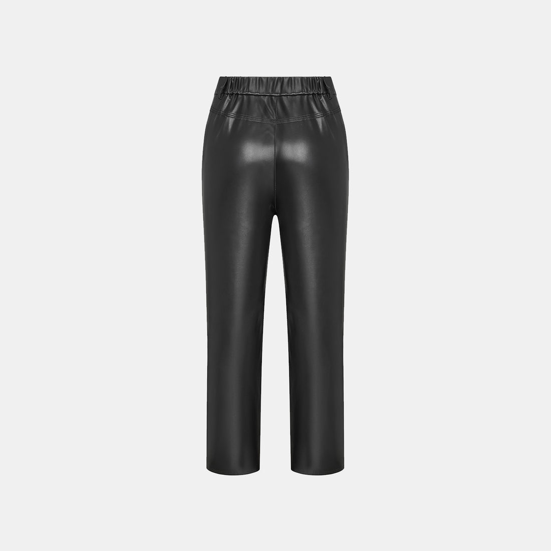 "Easy-go Chic" Vegan Leather Cropped Pants - Black