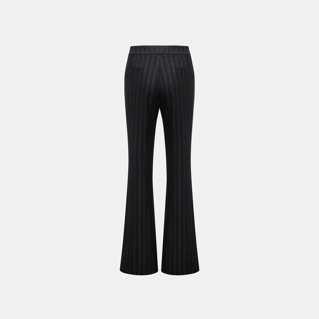 "Speak Sleek." Italian gold weaving straight flared pants—Indigo