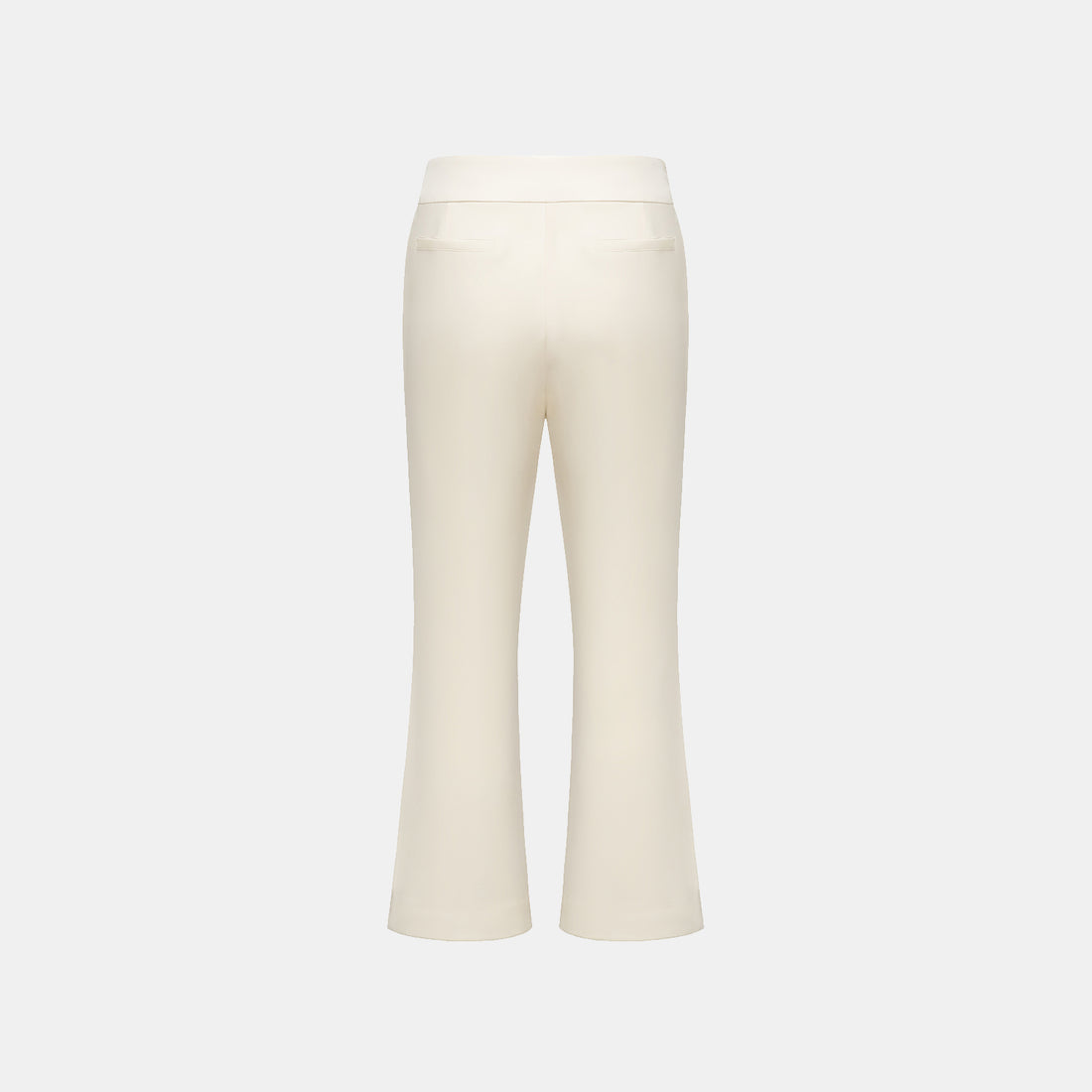 "Autumn Diary" Pearl Acetate Satin Cropped Flared Pants - Off-White