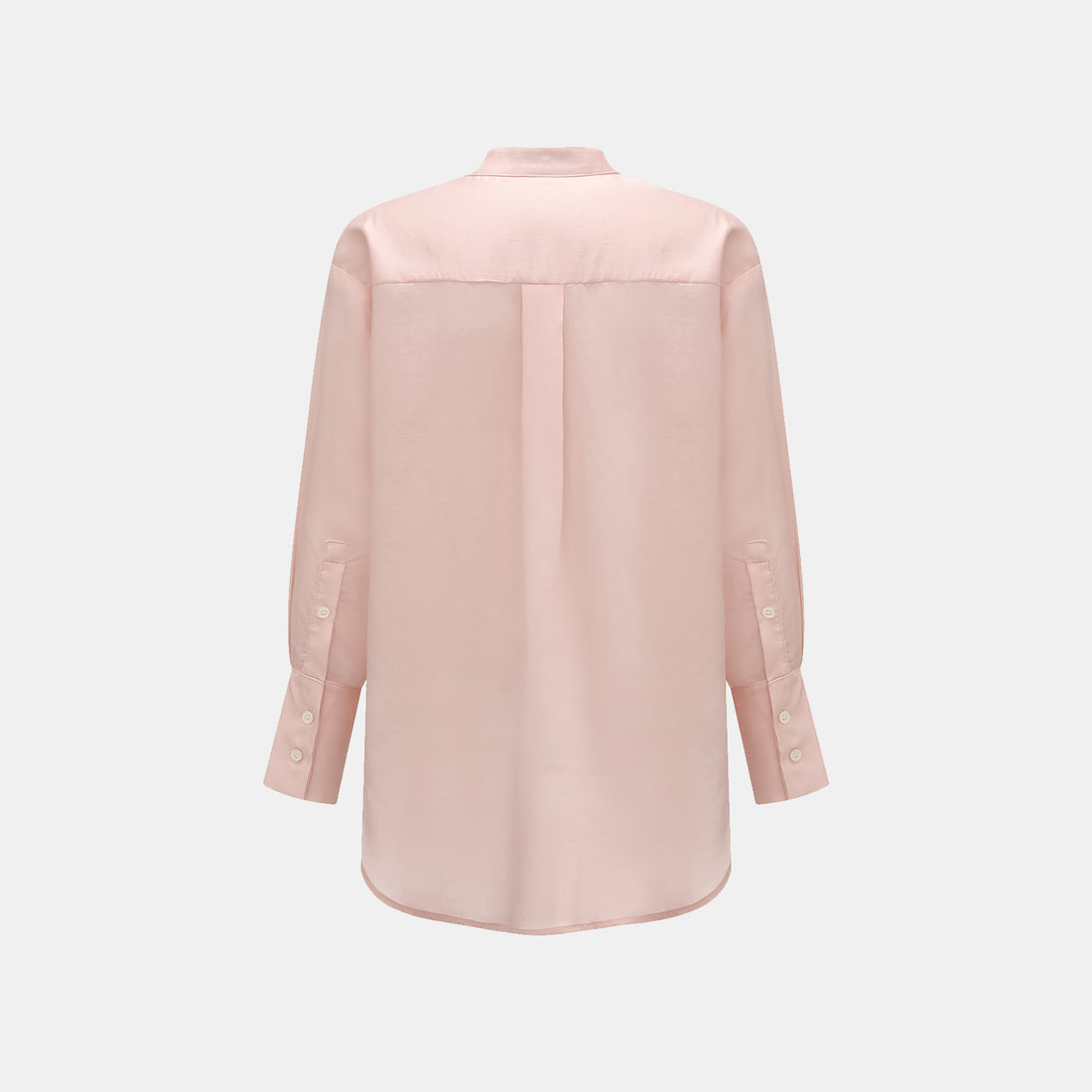 "Intellectual Moment" Tencel Satin Chiffon Oversized Shirt - Rose Pink