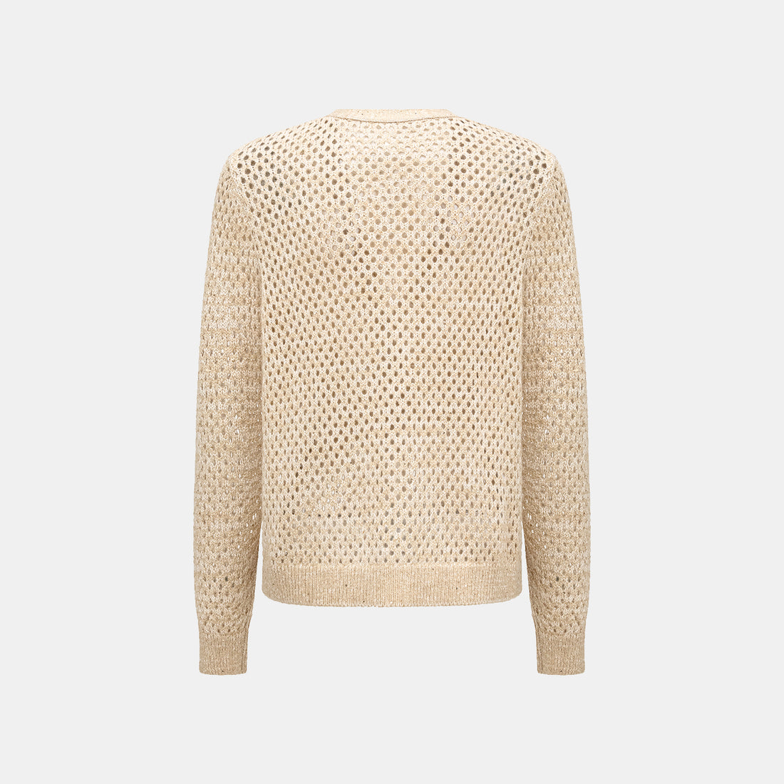 "Chelsea Citywalk." 100% Cashmere Sequined Lace Woven Knit Cardigan - Honey Latte