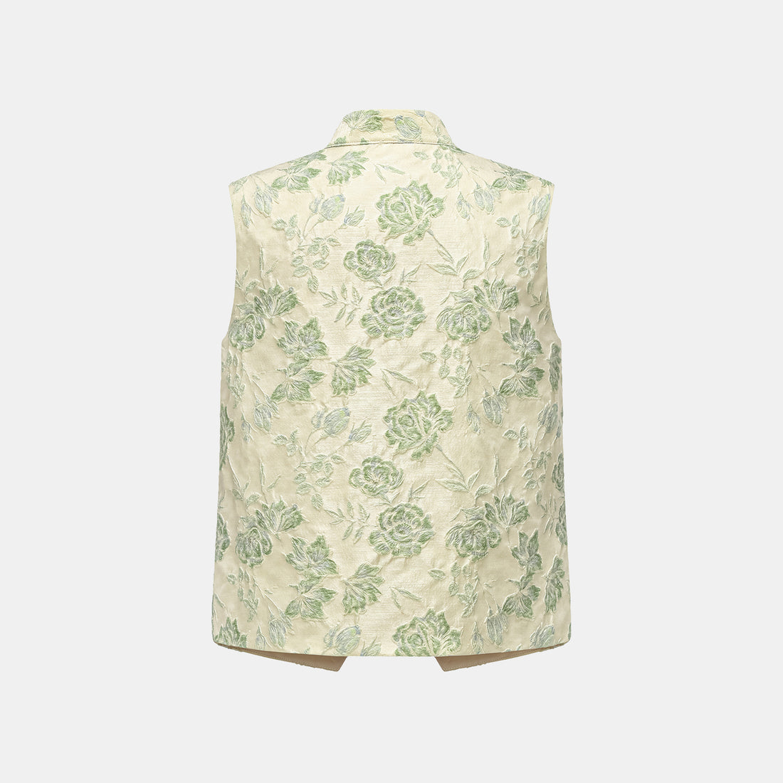 "Imperial Garden Teatime" Silk and Wool Light Chinese Style Suit - Off-White