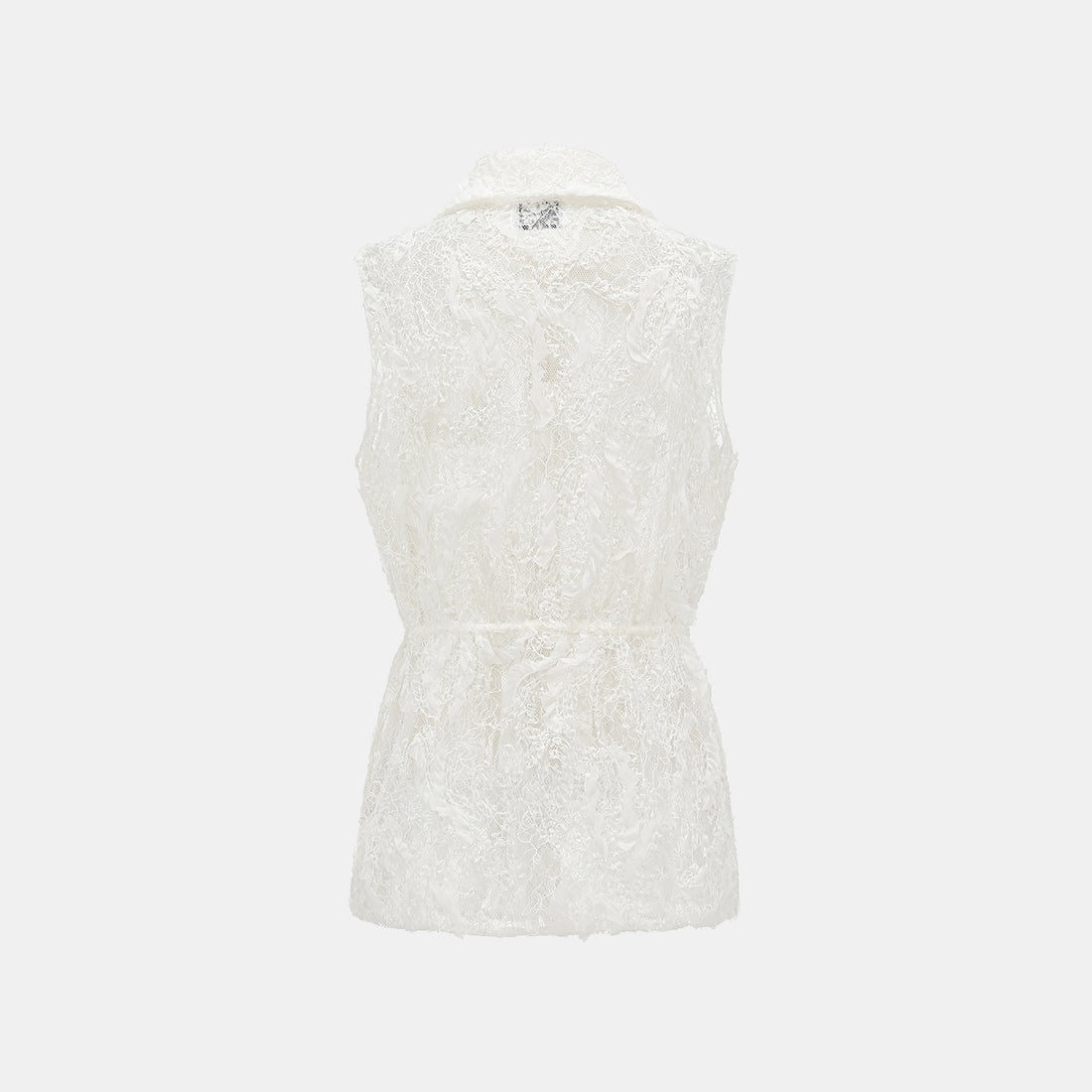 "Weekend at Monaco." Luxurious painted beaded lace hunting vest - Lucent Haze