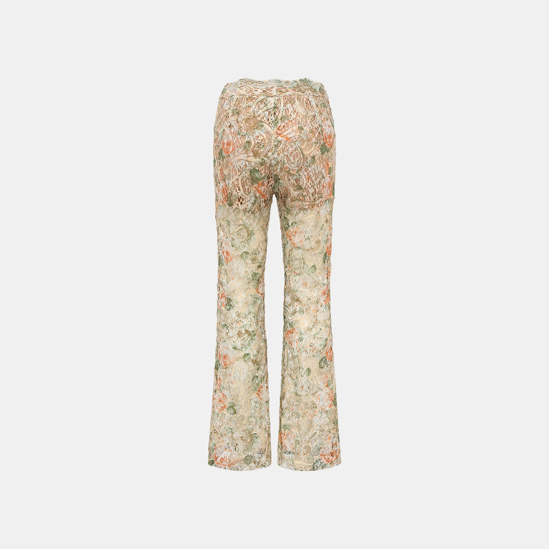 "Imperial Garden Teatime" Italian luxury embroidered lace flared pants - Tea Wild Whisper