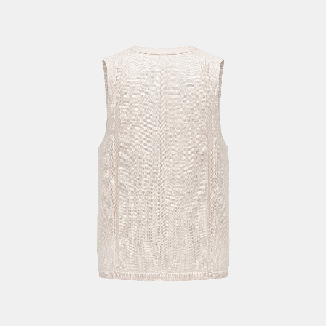 “Autumn Diary” 100% Cashmere V-Neck Tank Top—Rose Water