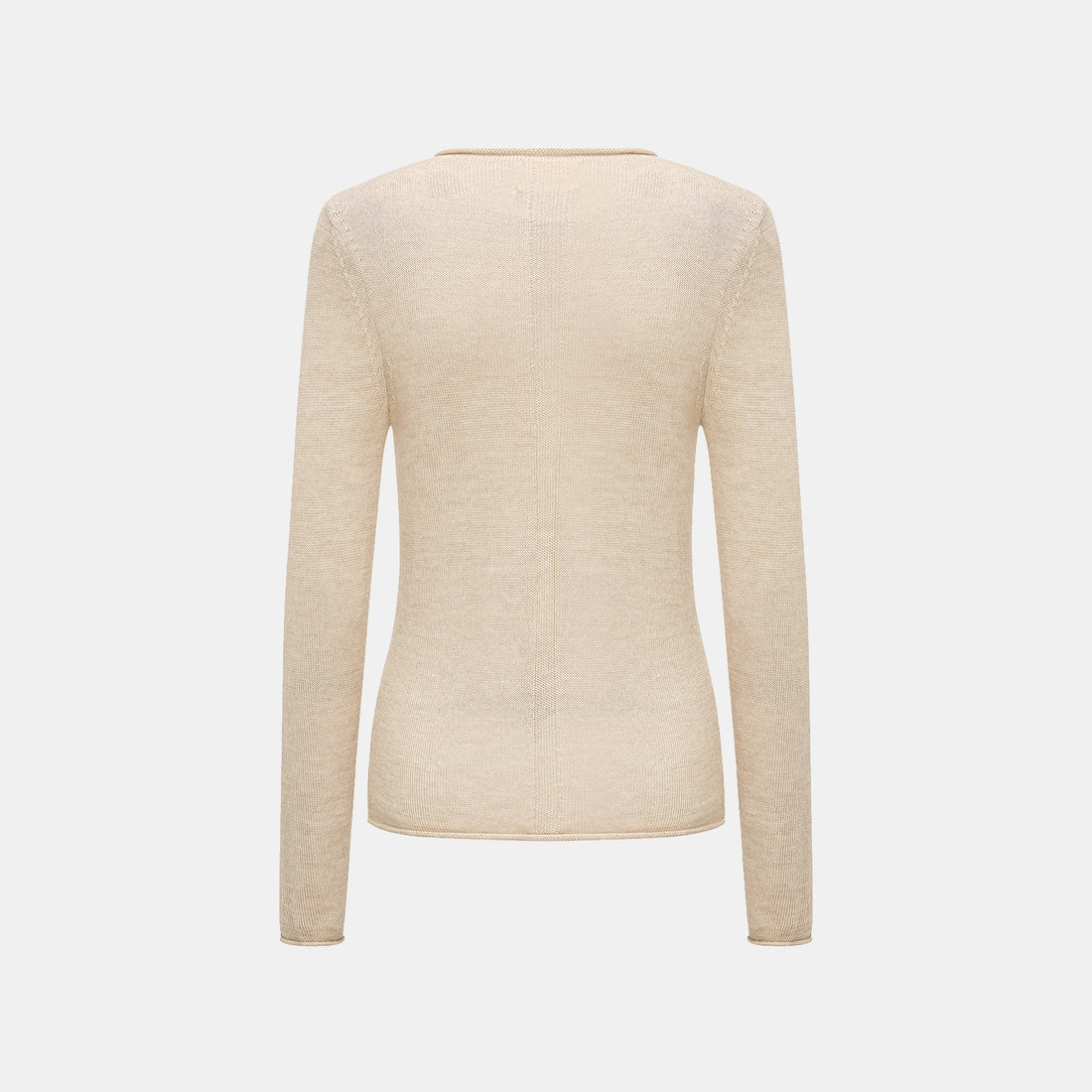 "Winter Diary" Silk Cashmere Basic Top - Beige