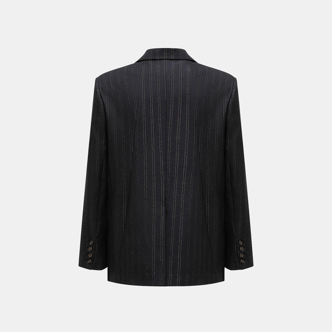 "Speak Sleek." Italian gold weaving vertical oversized suit jacket—Indigo
