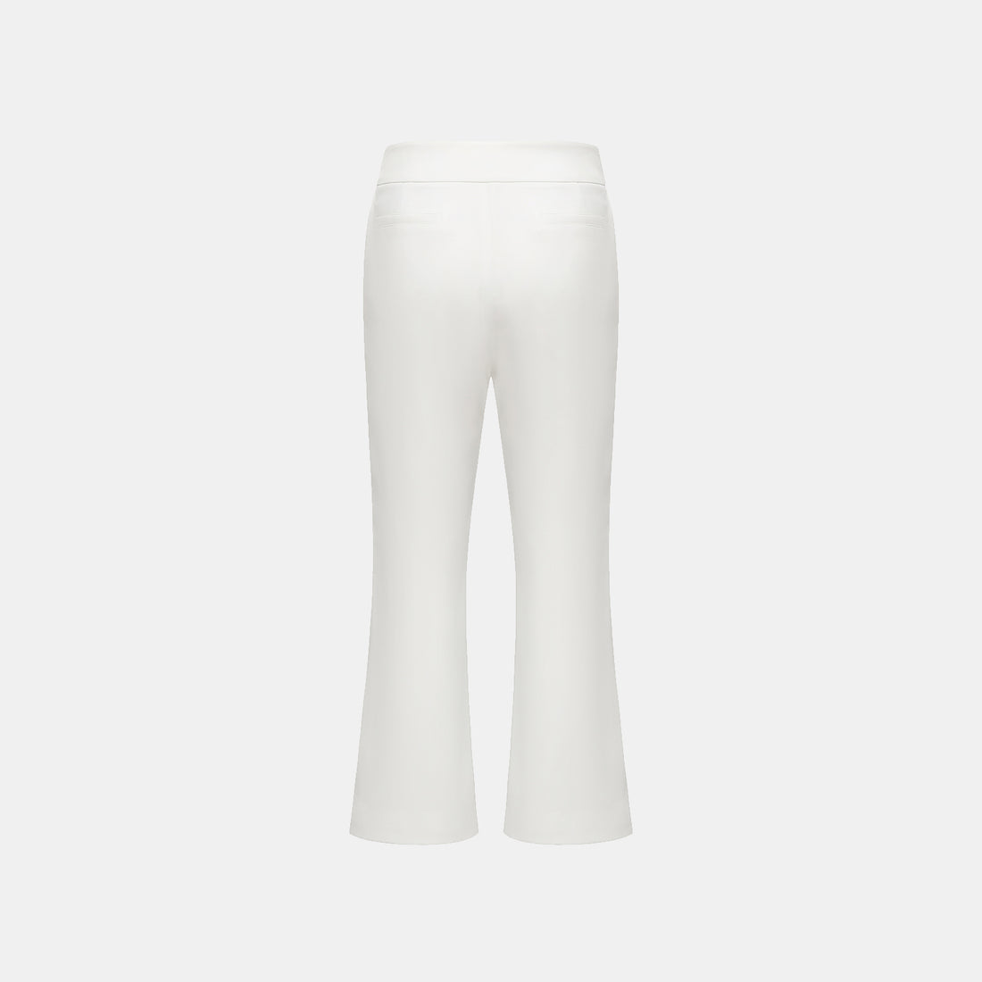 "Autumn Diary" Pearl Acetate Satin Cropped Flared Pants - White