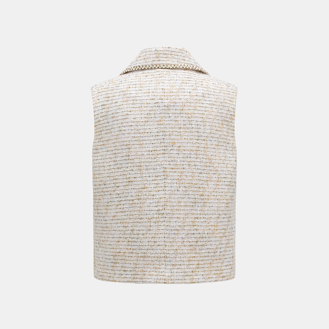 "Chelsea Citywalk." Spanish gold-finish lightweight tweed vest