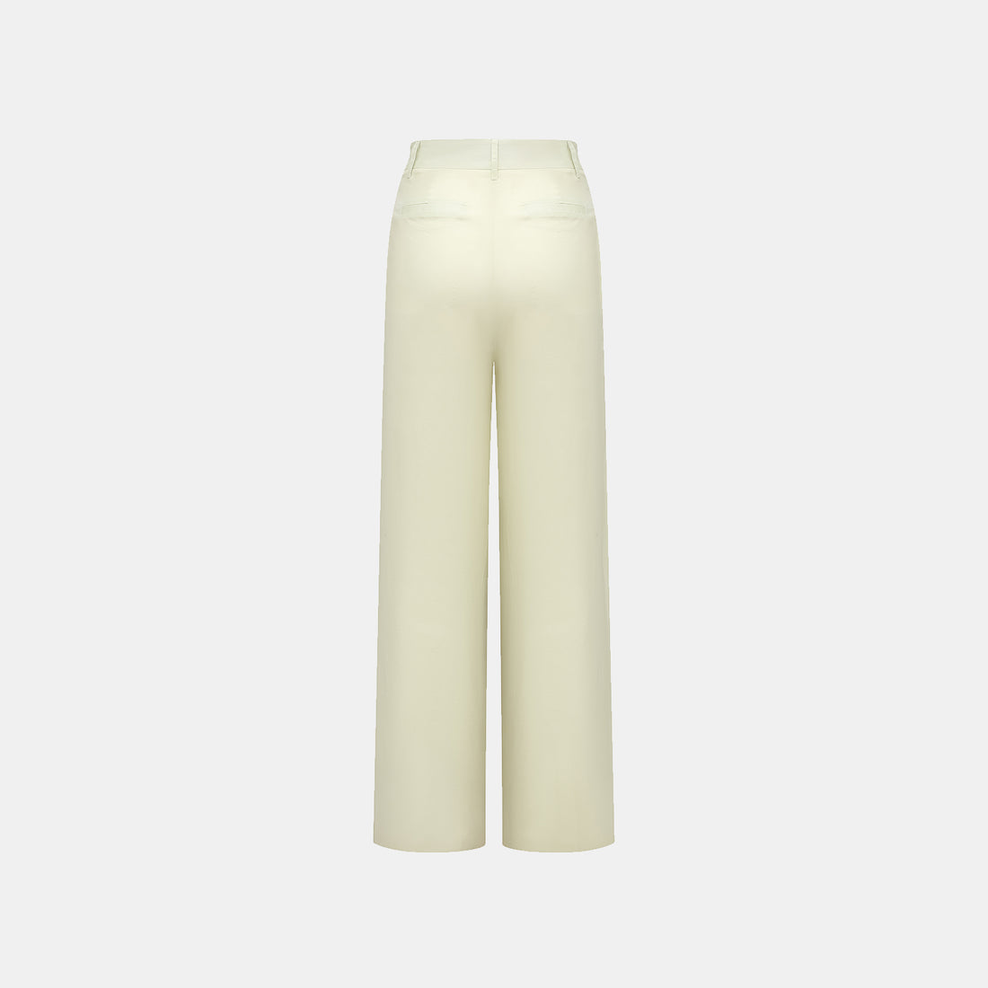 "Intellectual Moment" Tencel Satin Chiffon 3D Tailored Trousers - Goose Yellow