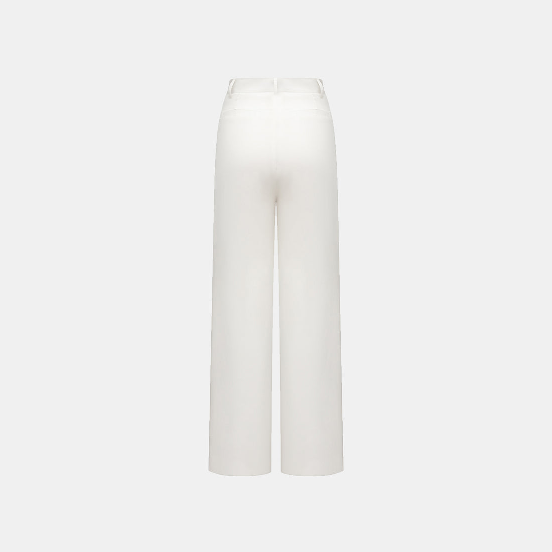 "Intellectual Moment" Tencel Satin Chiffon 3D Tailored Trousers - Simple White