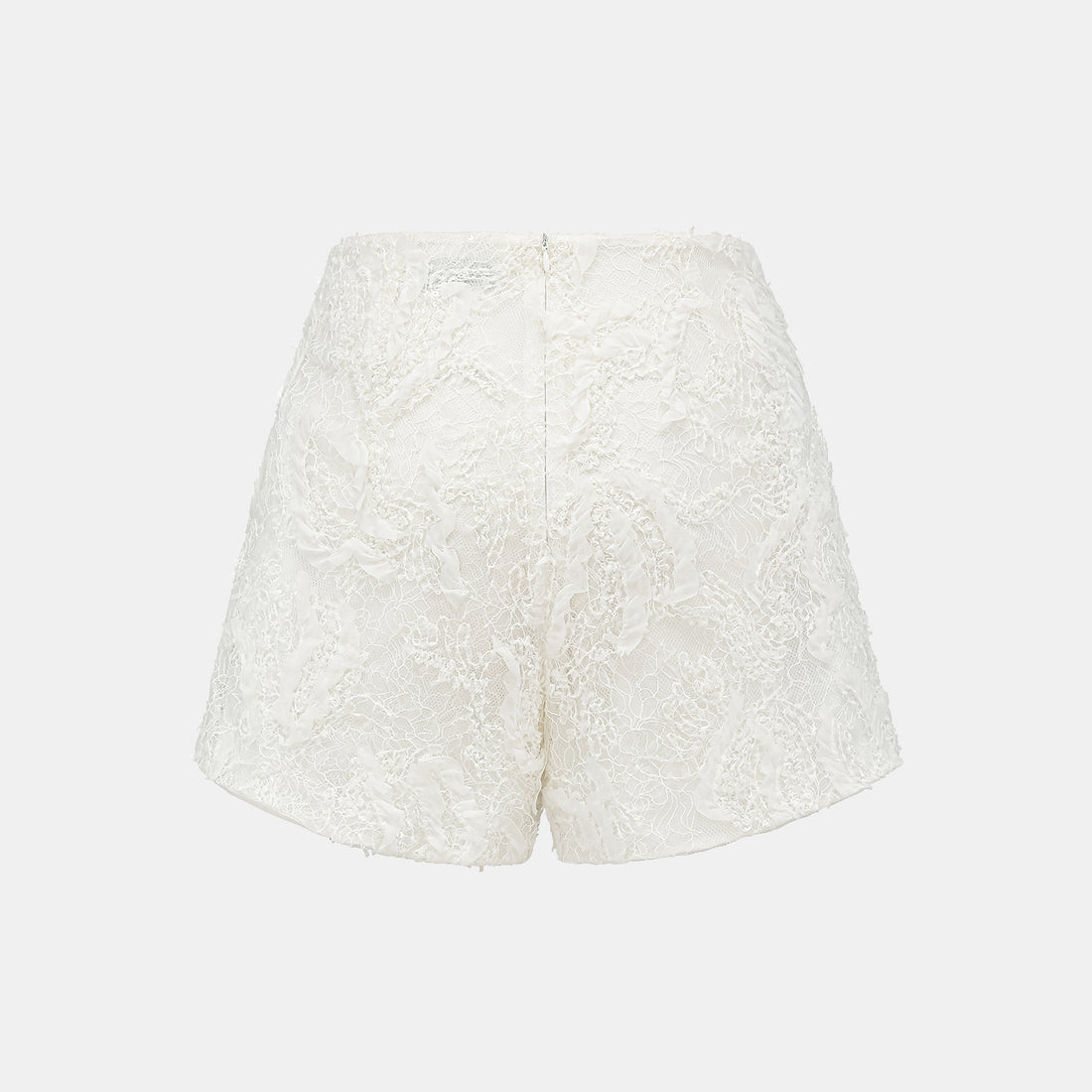 "Weekend at Monaco." Luxurious Art Beaded Lace Shorts—Lucent Haze
