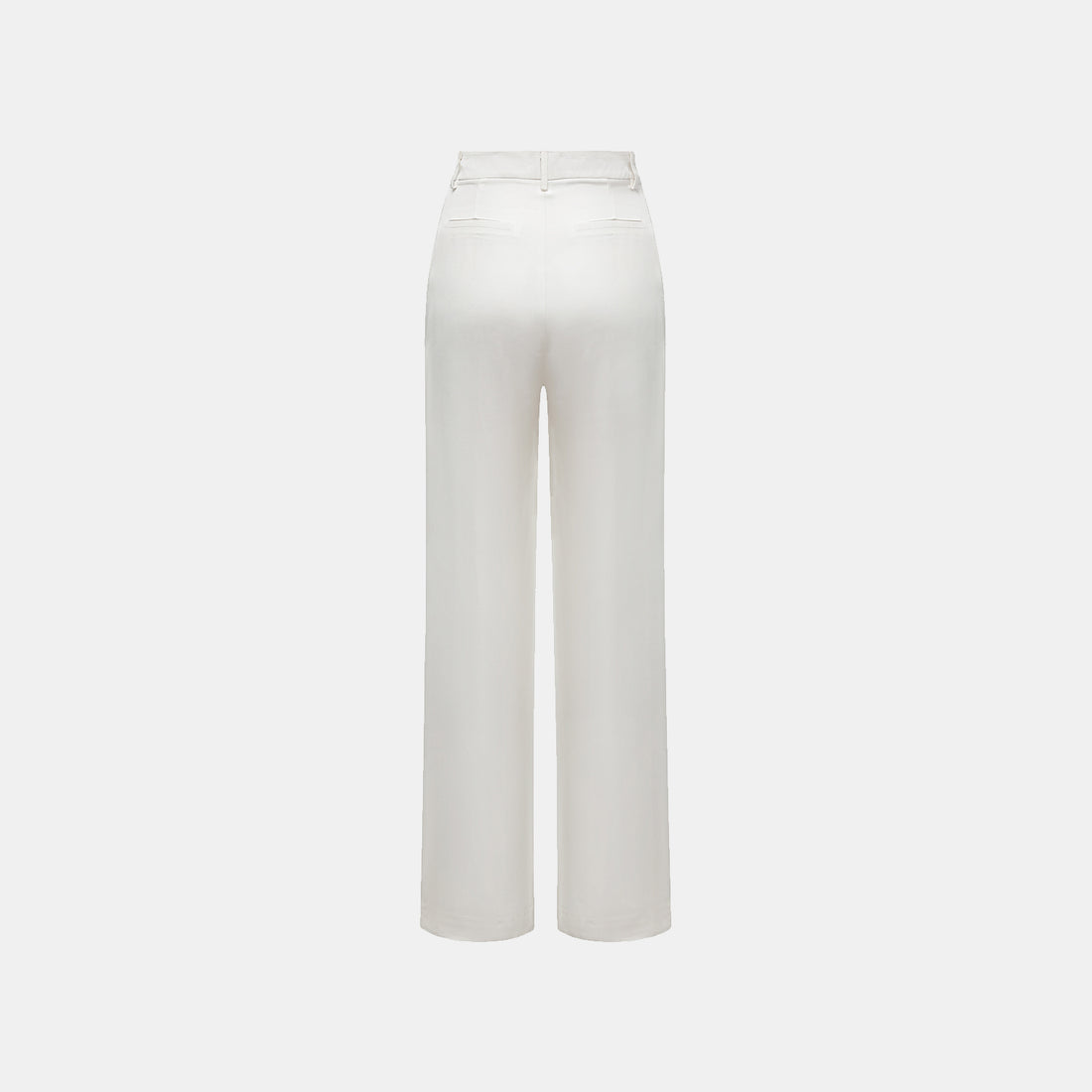 "Speak Sleek" Luxury Lightweight Linen Textured Acetate Three-Dimensional Tailored Wide Pants—Ivory