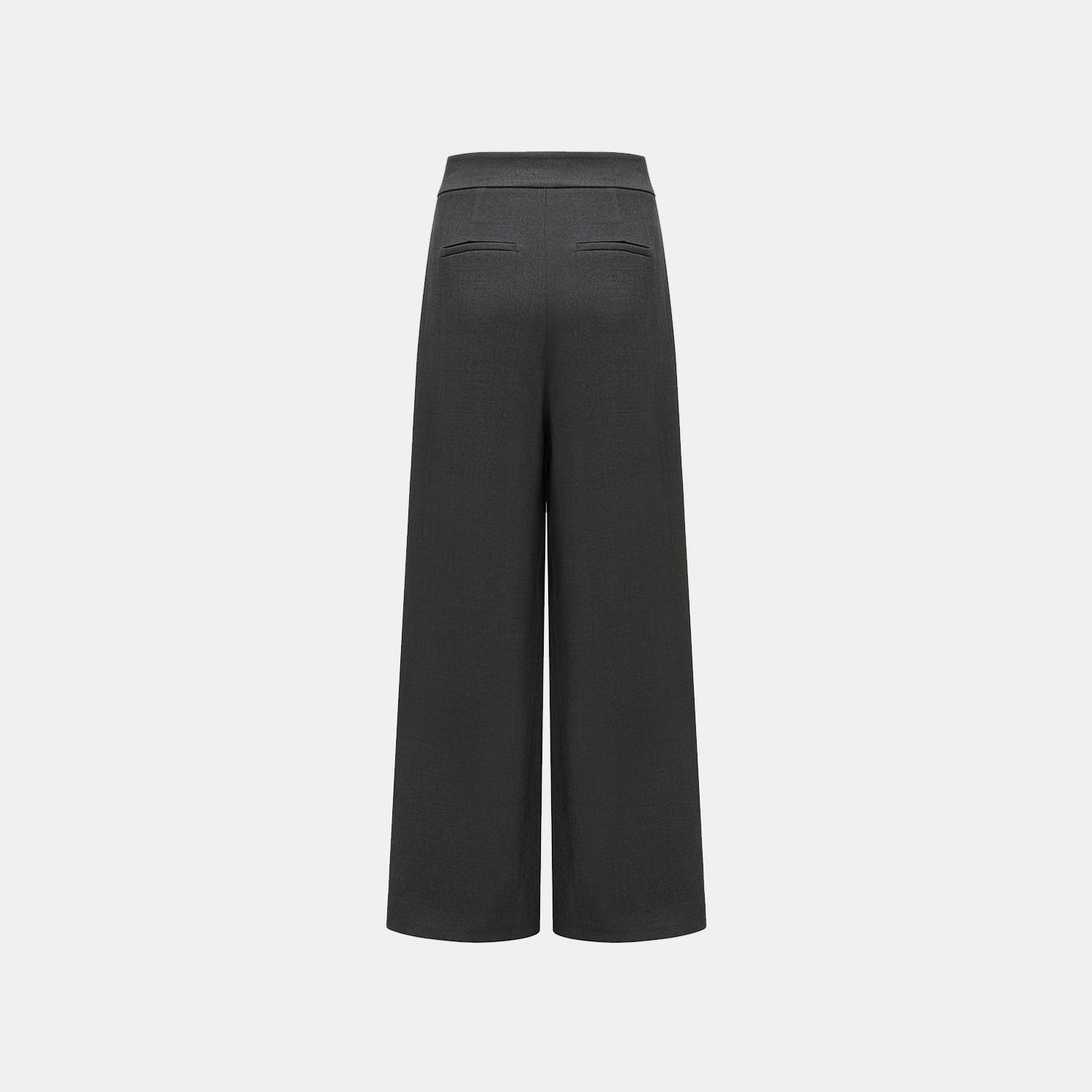 "Autumn Diary" Korean super stretch drape texture fabric special cut wide leg trousers - black