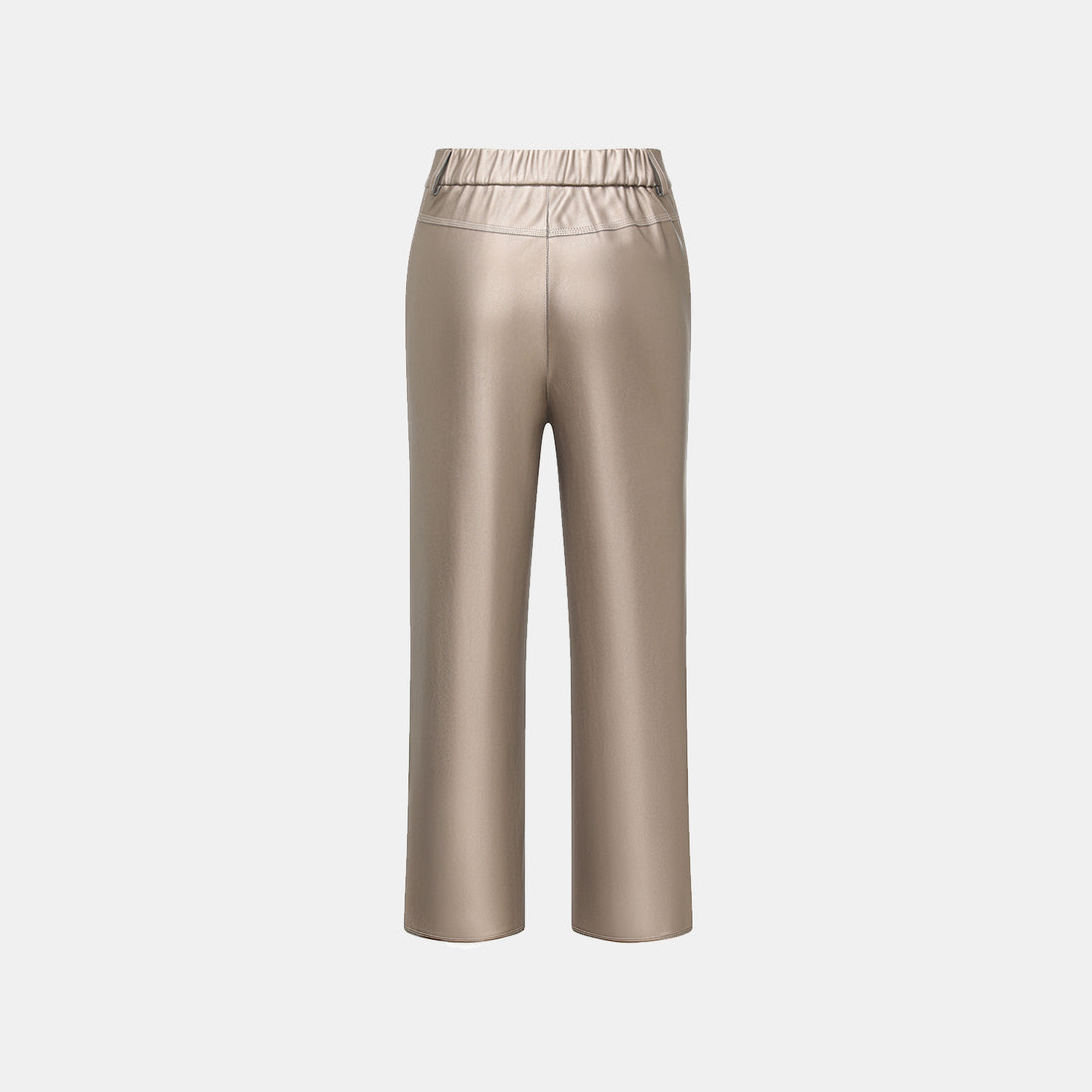 Easy-go Chic” Vegan Leather Cropped Pants—Night Gold