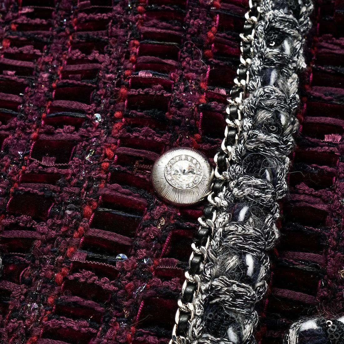 "Brunch at Ritz." Mid-length Tweed Jacket - Velvet Purple