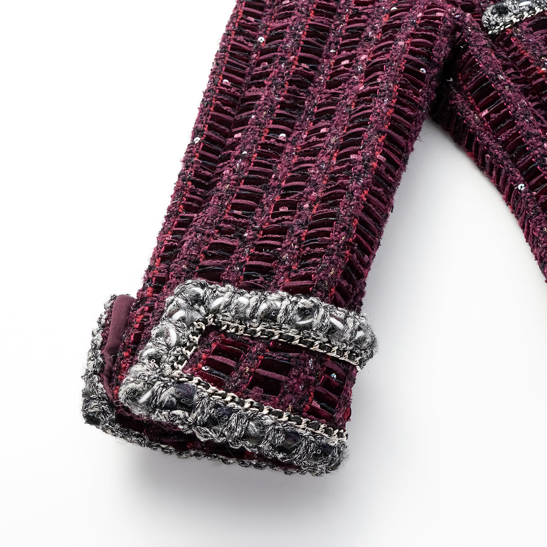 "Brunch at Ritz." Mid-length Tweed Jacket - Velvet Purple