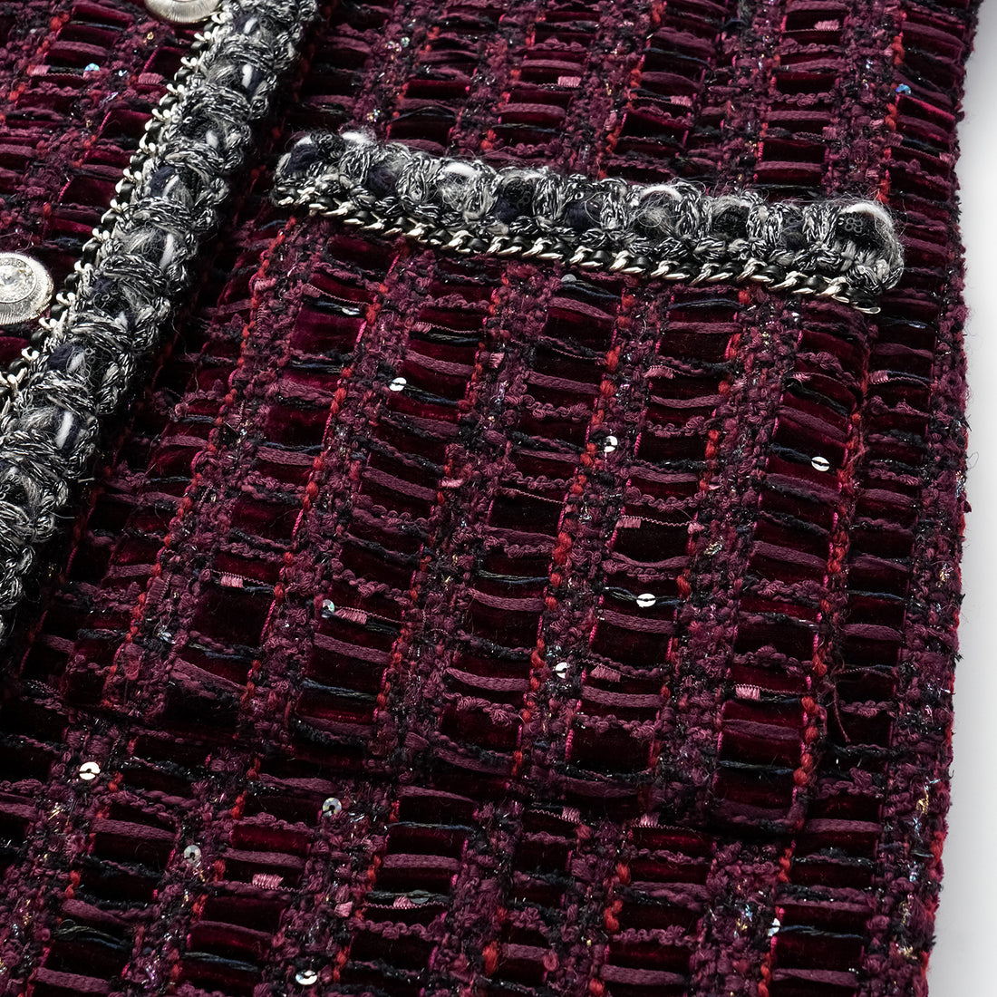 "Brunch at Ritz." Mid-length Tweed Jacket - Velvet Purple