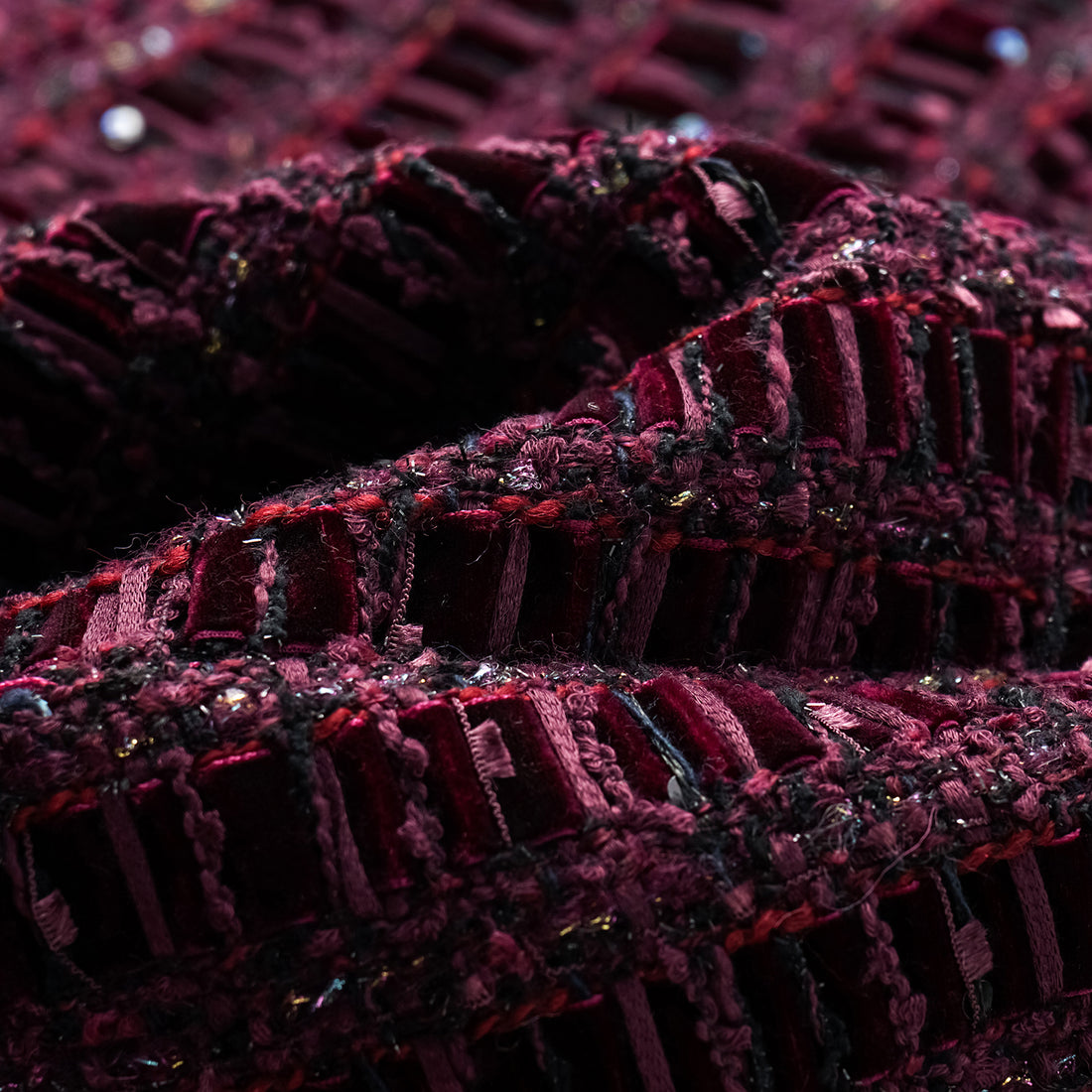 "Brunch at Ritz." Mid-length Tweed Jacket - Velvet Purple