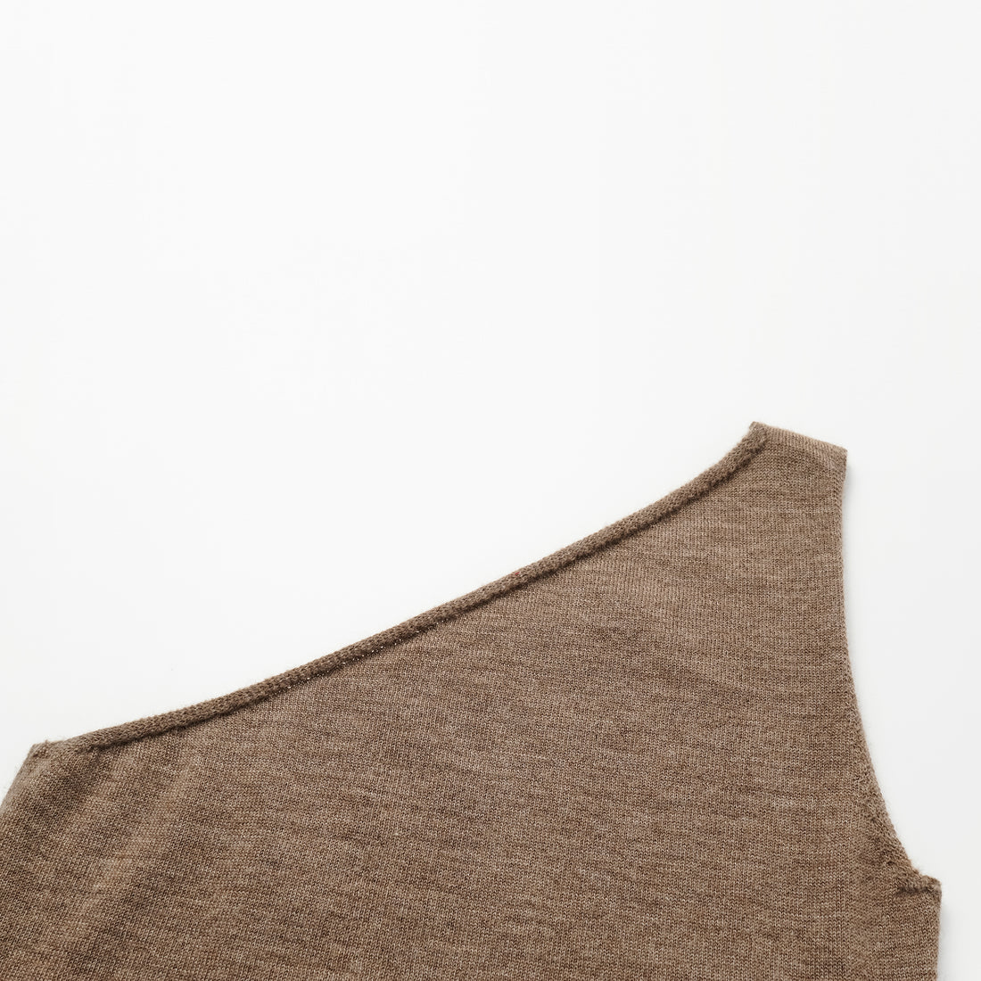 "Autumn Diary" 100% Cashmere Off-shoulder Top—Earl Gray