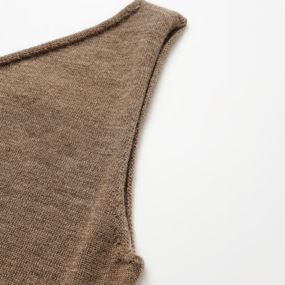 "Autumn Diary" 100% Cashmere Off-shoulder Top—Earl Gray