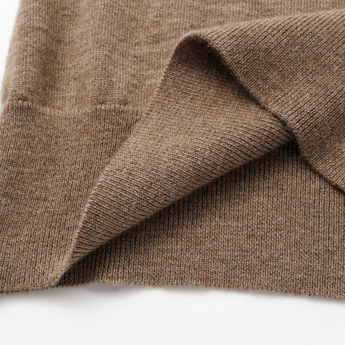 "Autumn Diary" 100% Cashmere Off-shoulder Top—Earl Gray