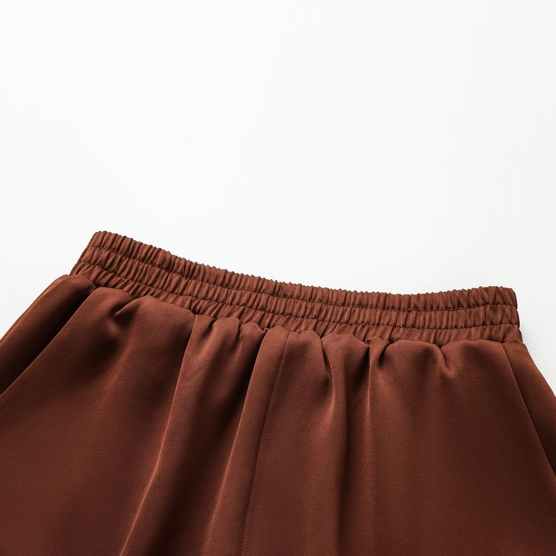 "Easy-go Chic" Heavy Acetate Lounge Shorts—Honey Brown
