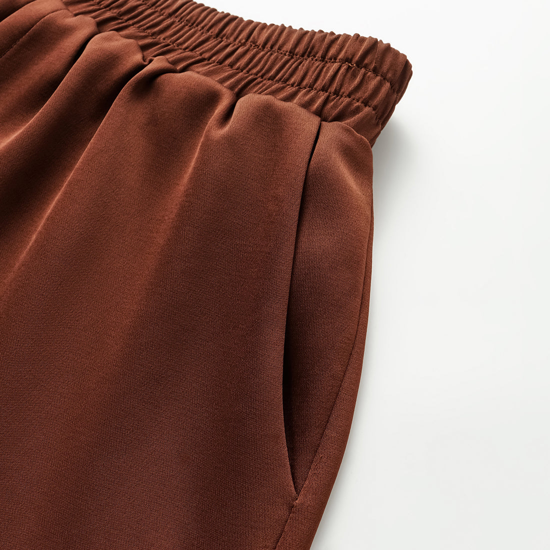 "Easy-go Chic" Heavy Acetate Lounge Shorts—Honey Brown