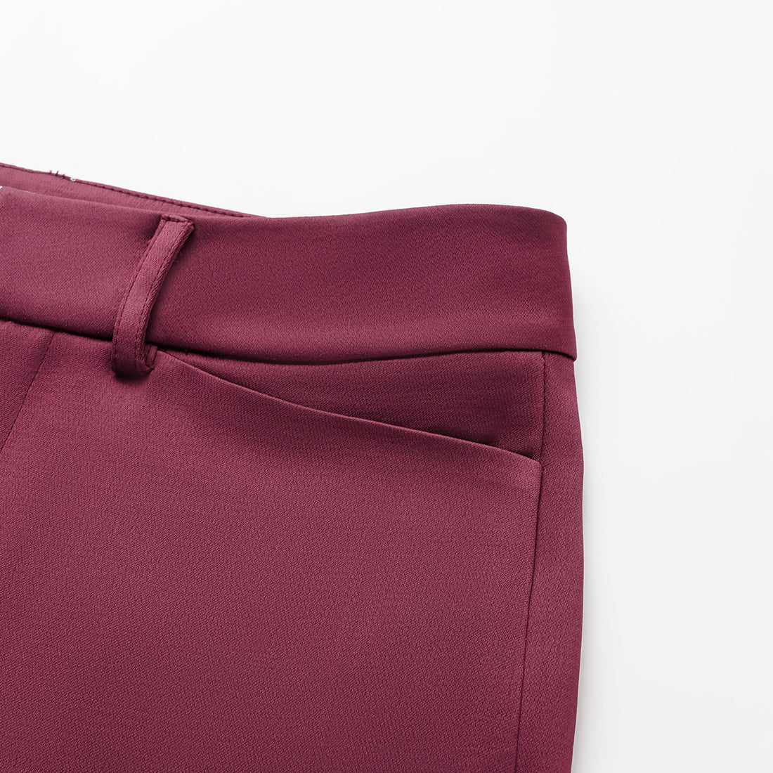 "Easy-go Chic" Heavy Acetate Cropped Pants - Velvet Purple