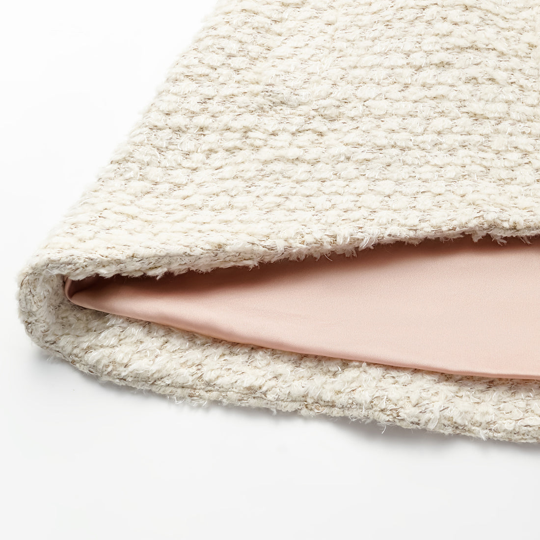 "Tokyo Hours" Tweed Cape Coat with Large Lapel - Cloud White