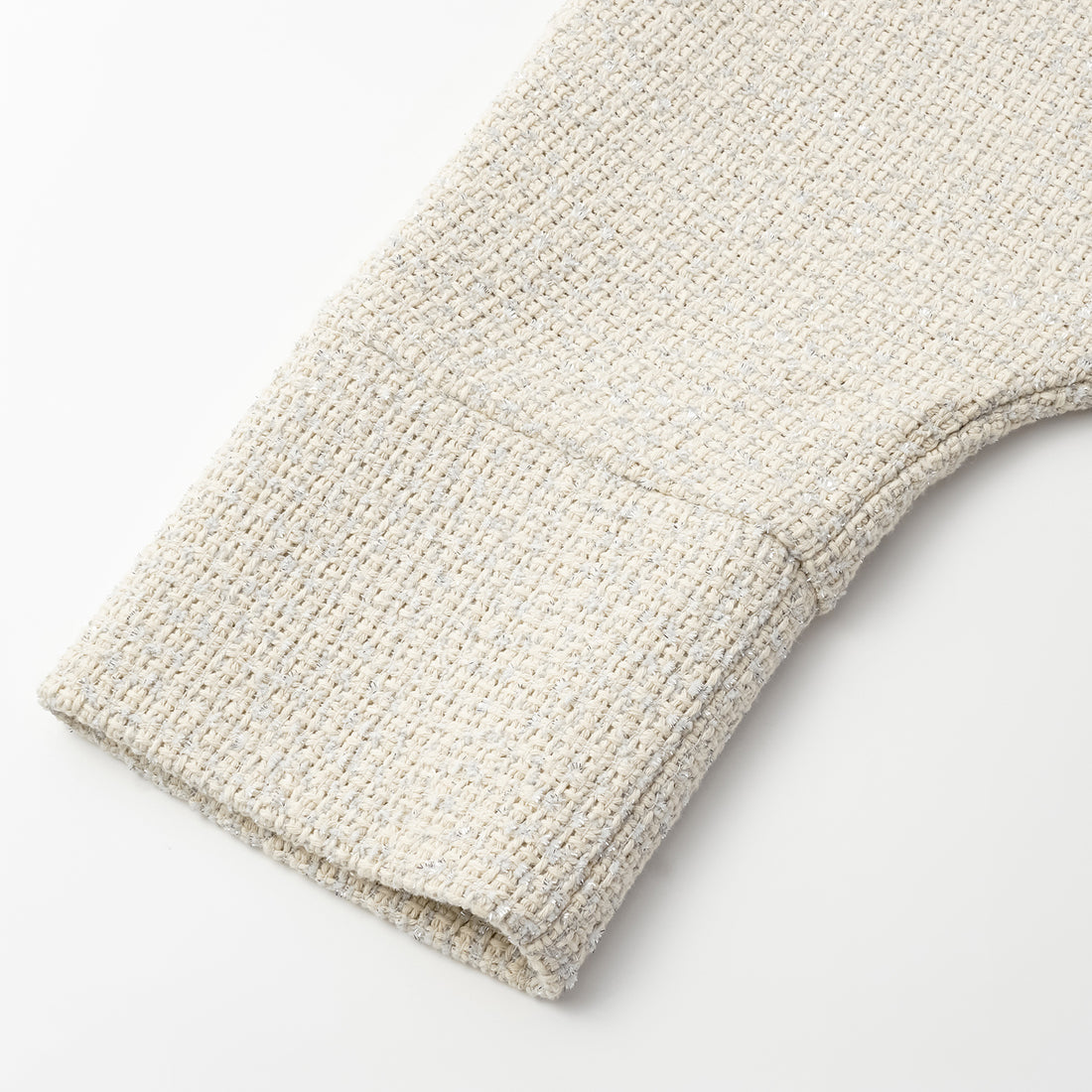 "Tokyo Hours" Tweed Cape Coat with Large Lapel - Woven White