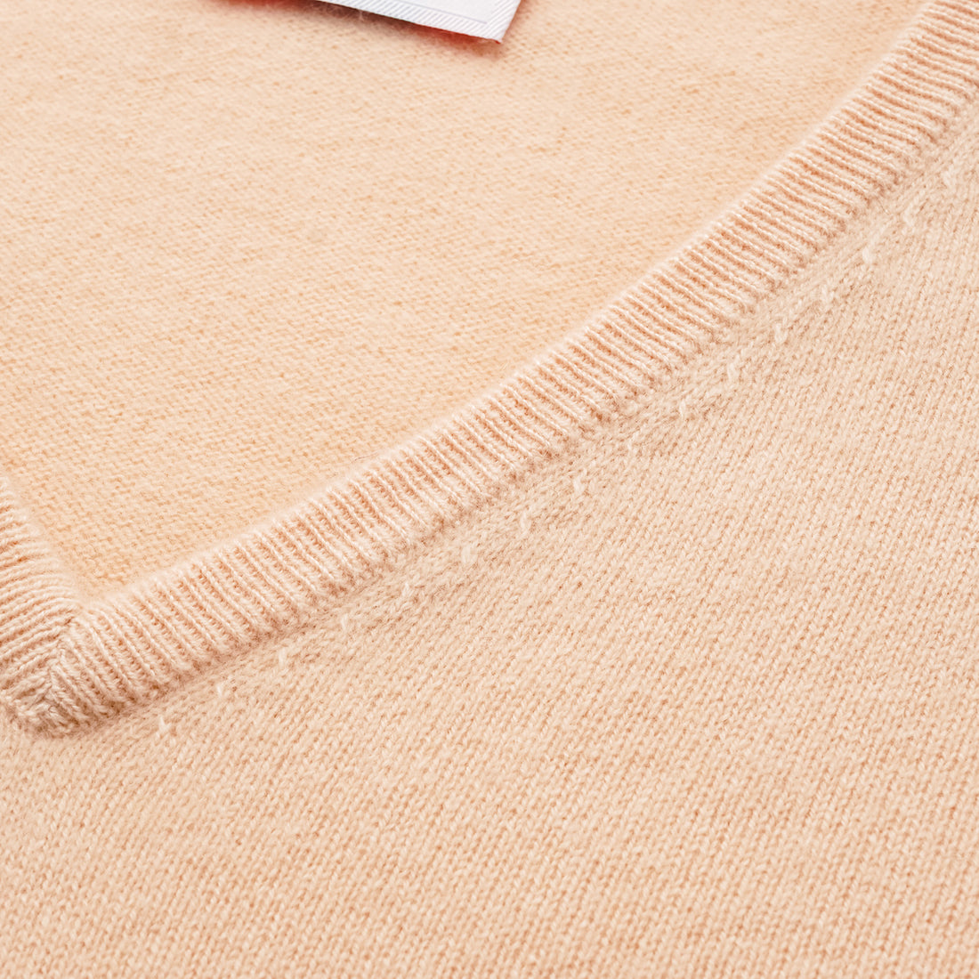 “Cash-In Collection 财“ 100% Baby Cashmere 3/4 Sleeve V-Neck Top (Yarn by Loro Piana) — Nude