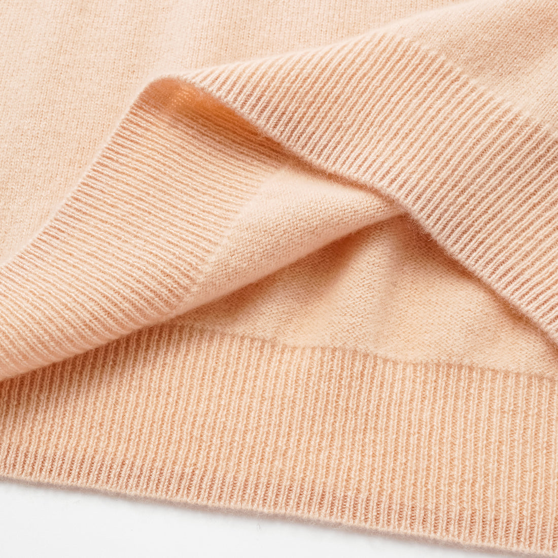 “Cash-In Collection 财“ 100% Baby Cashmere 3/4 Sleeve V-Neck Top (Yarn by Loro Piana) — Nude