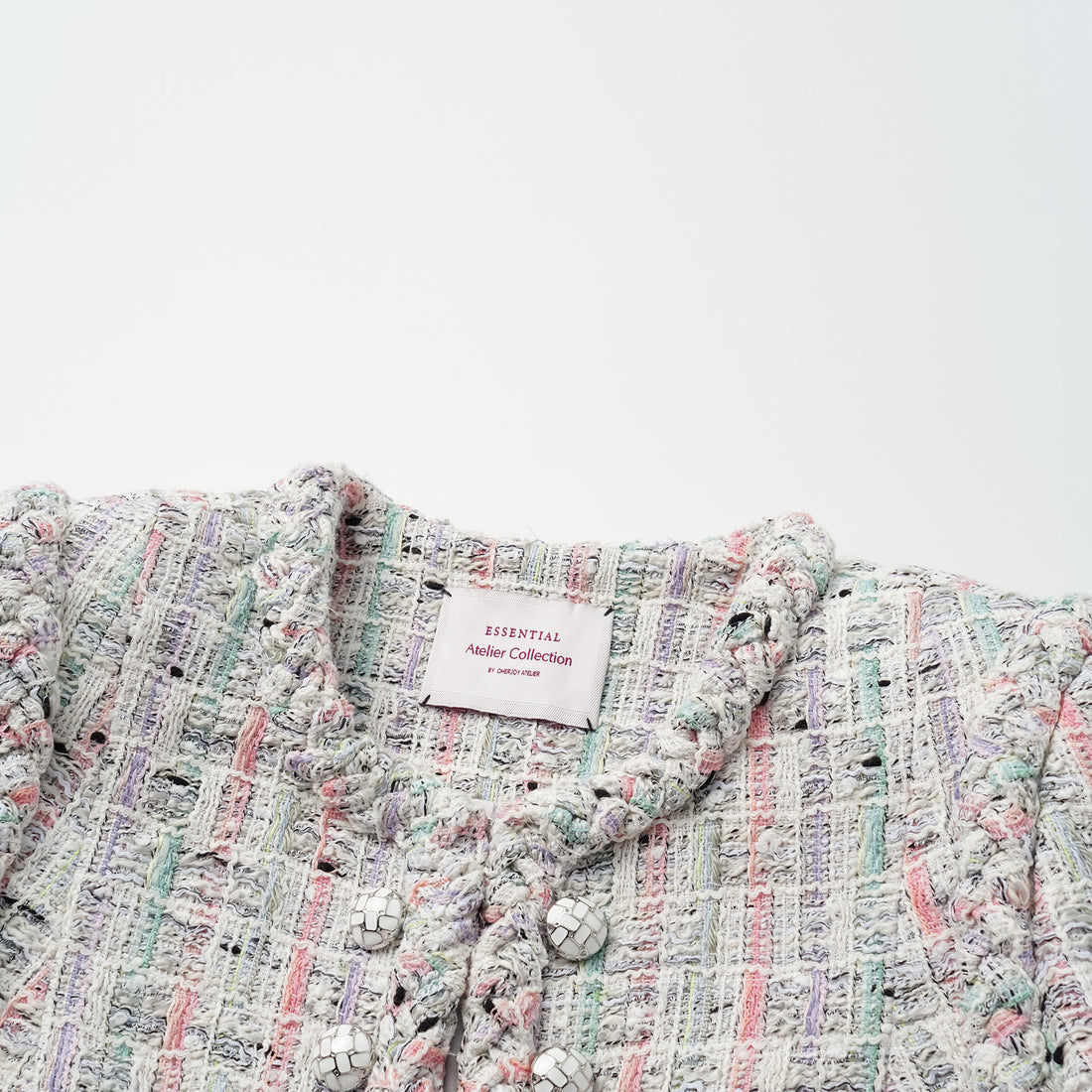 "Arcade of CherJoy Atelier." French summer light tweed high-end custom three-dimensional tailoring jacket