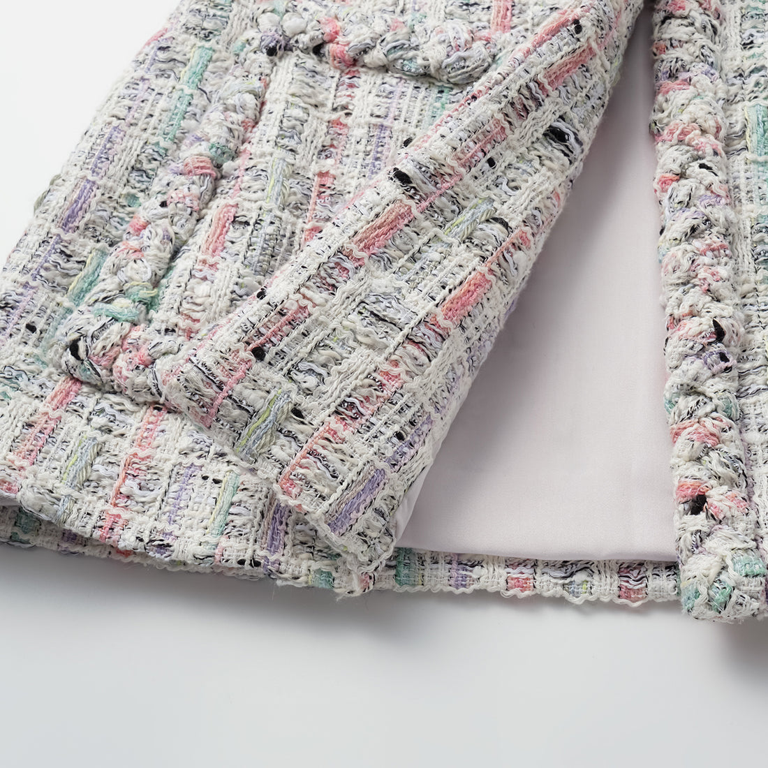 "Arcade of CherJoy Atelier." French summer light tweed high-end custom three-dimensional tailoring jacket