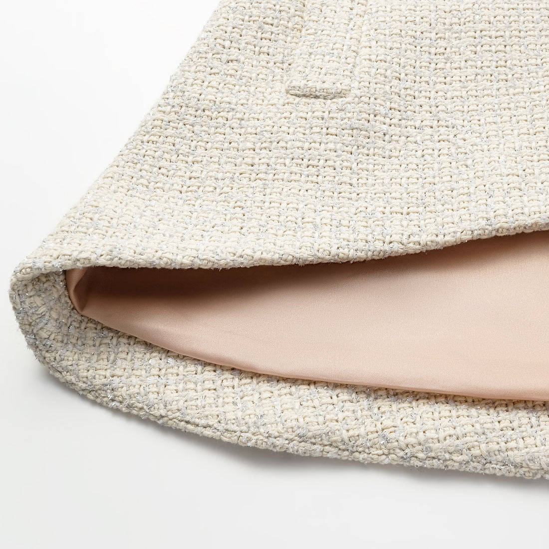 "Tokyo Hours" Tweed Cape Coat with Large Lapel - Woven White