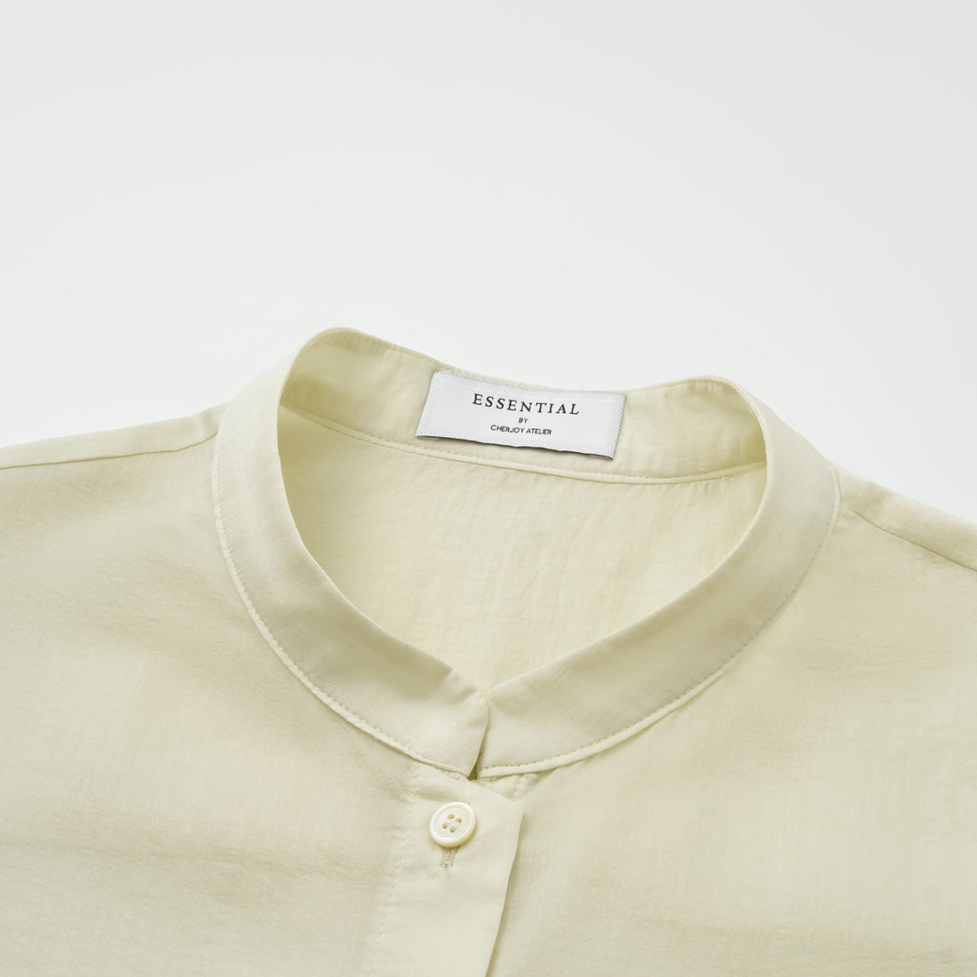 "Intellectual Moment" Tencel Satin Chiffon Oversized Shirt - Goose Yellow