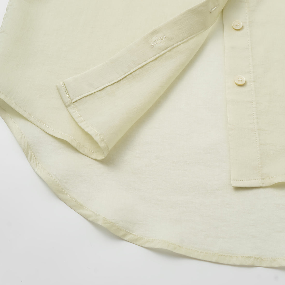 "Intellectual Moment" Tencel Satin Chiffon Oversized Shirt - Goose Yellow