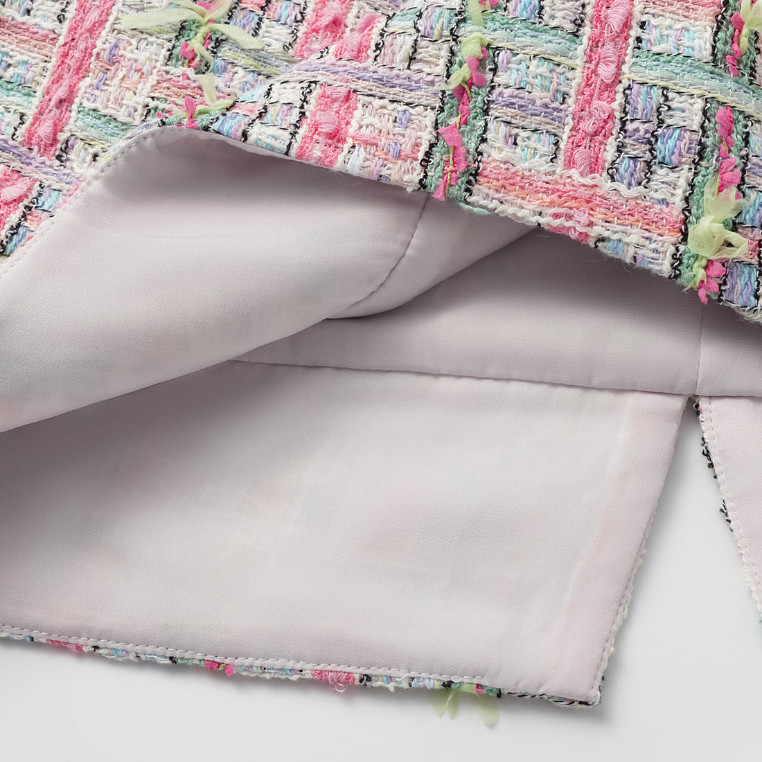 "Arcade of CherJoy Atelier." French summer light tweed patchwork waist dress