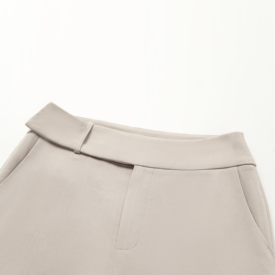 "Autumn Diary" Korean super stretch drape fabric waist trousers - gray and white
