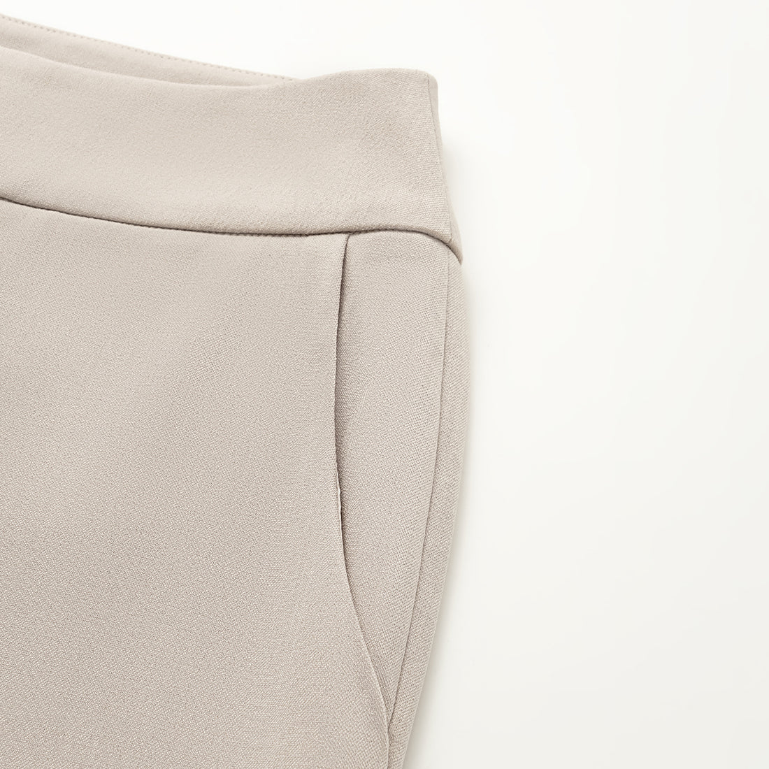"Autumn Diary" Korean super stretch drape fabric waist trousers - gray and white