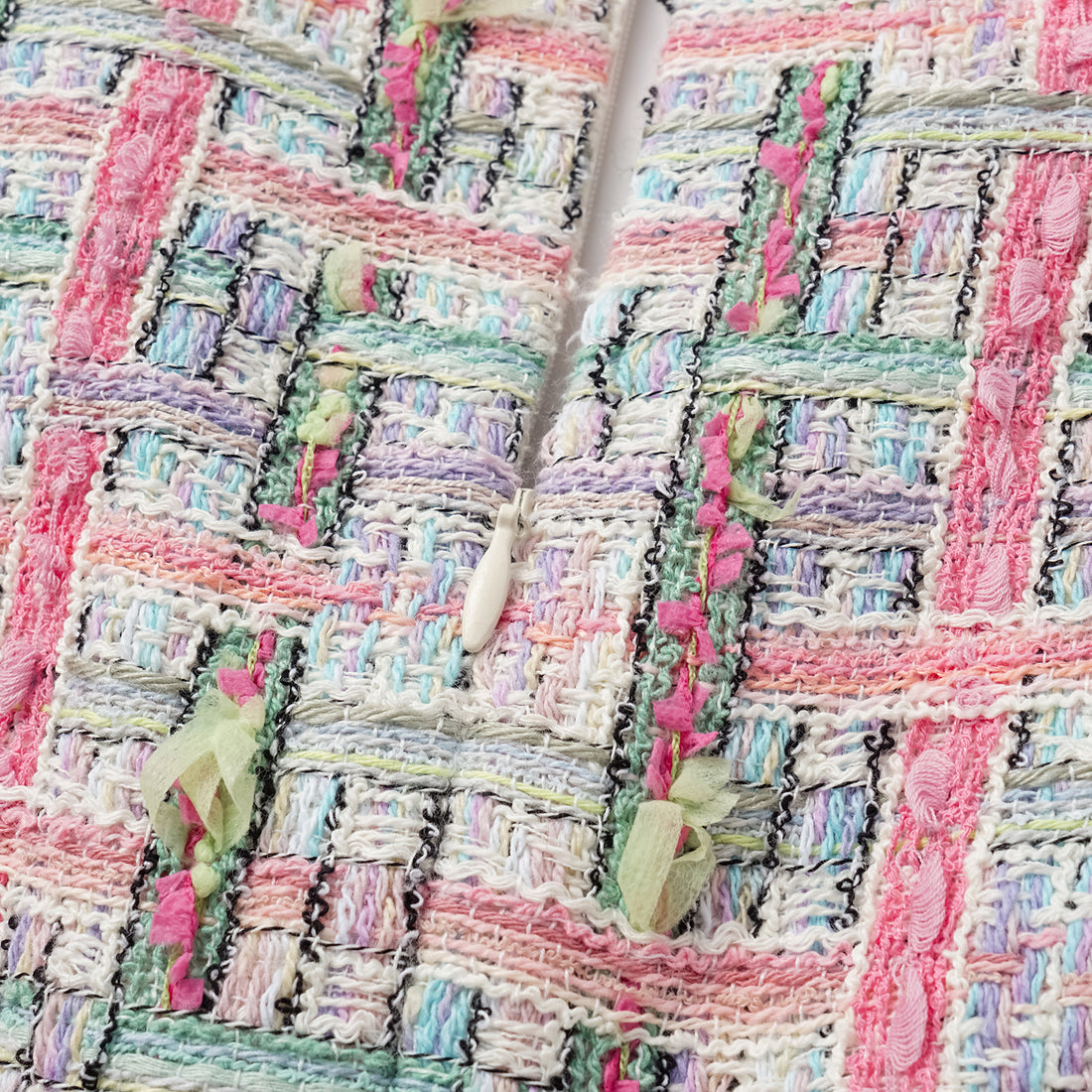 "Arcade of CherJoy Atelier." French summer light tweed patchwork waist dress