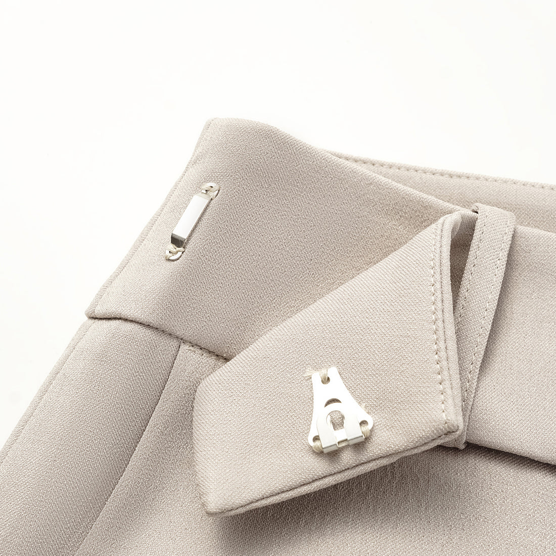"Autumn Diary" Korean super stretch drape fabric waist trousers - gray and white
