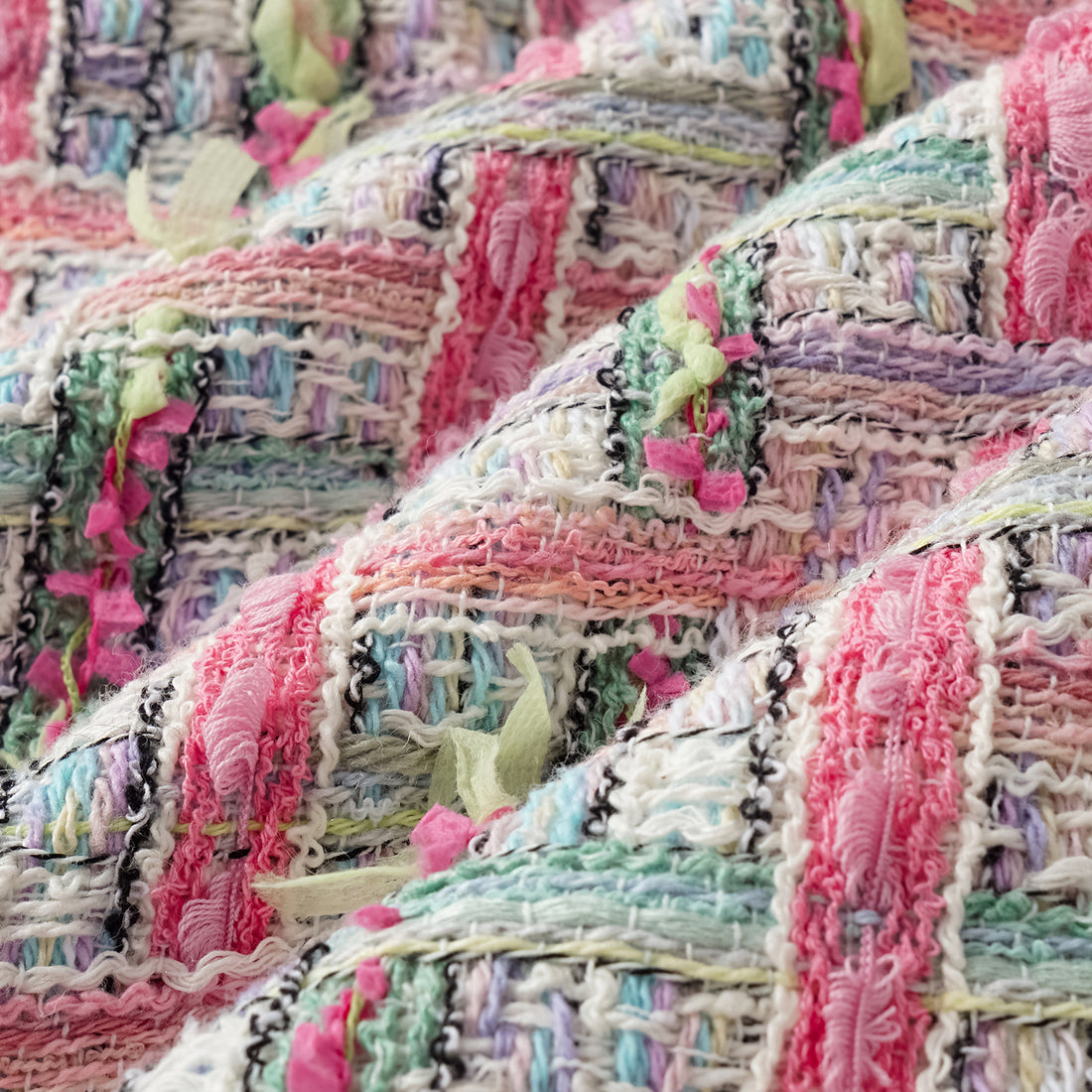 "Arcade of CherJoy Atelier." French summer light tweed patchwork waist dress